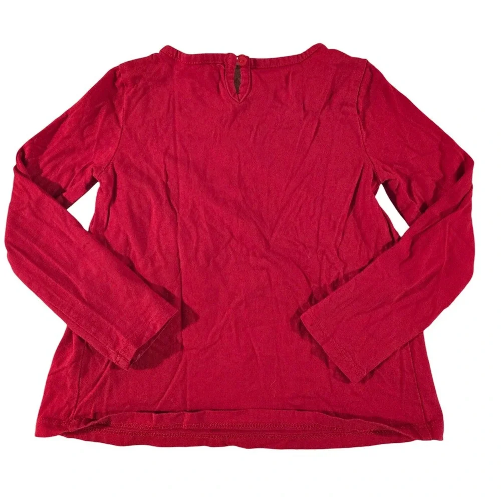 OshKosh‎ B'gosh Red Lace Yoke Long Sleeve Top Tunic Girls Size 4T
